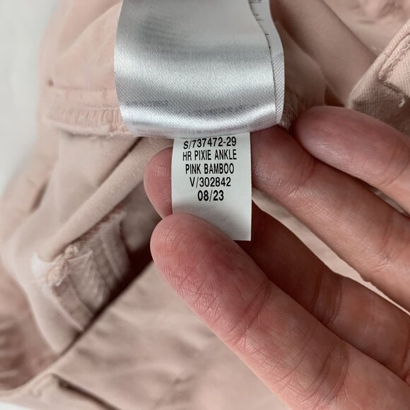 Old Navy Pink Bamboo Stretch Canvas High Rise Skinny Pixie Pant 4 - Picture 5 of 7